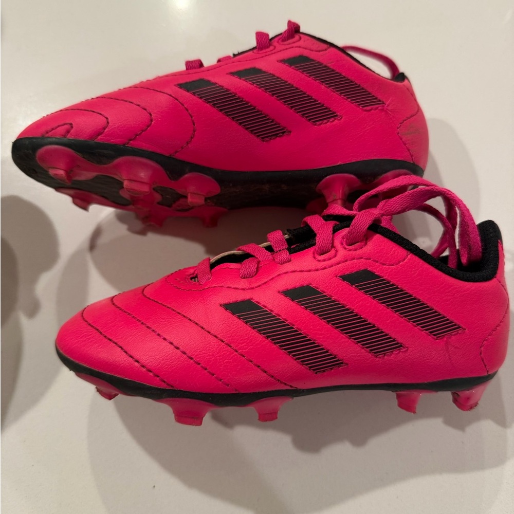 Adidas Kids Pink and Black Soccer cleats sz 11 - Picture 3 of 5